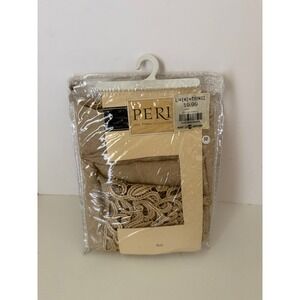 Peri Homeworks Bali Window valance Antique Gold Crushed Lace Trim 51x24" New